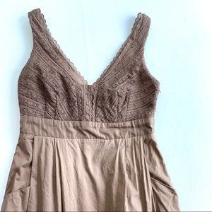 Anthropolgie Moulinette Soeurs 100% cotton empire waist lace detail dress